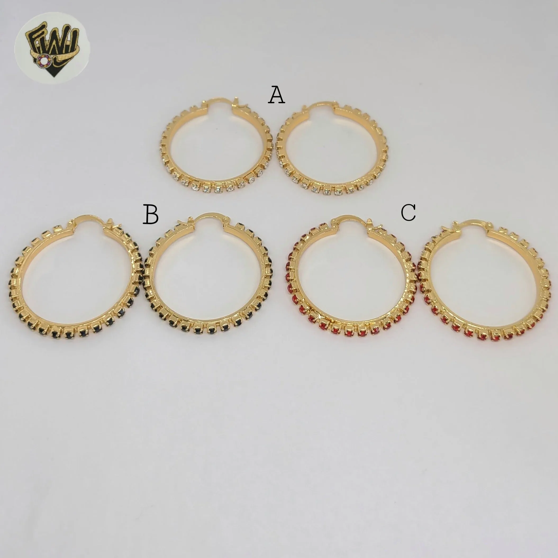 (1-2664-2) Gold Laminate - Zircon Hoops - BGO