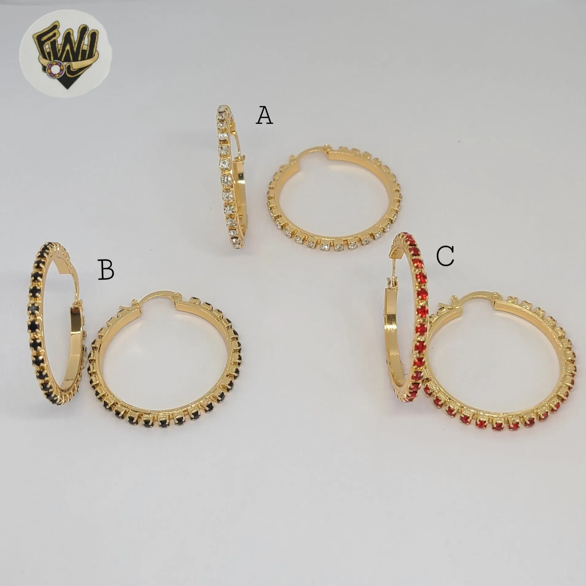 (1-2664-2) Gold Laminate - Zircon Hoops - BGO