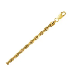 10k Yellow Gold Lite Rope Bracelet 4.5mm