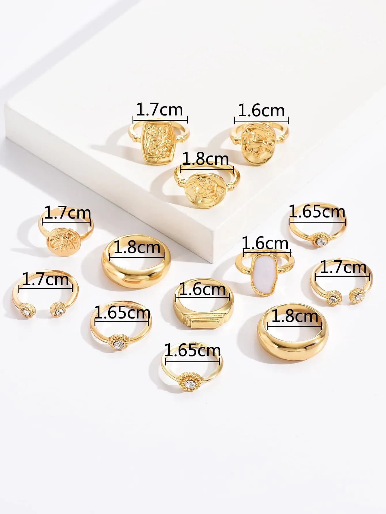 13pcs Rhinestone Decor Ring