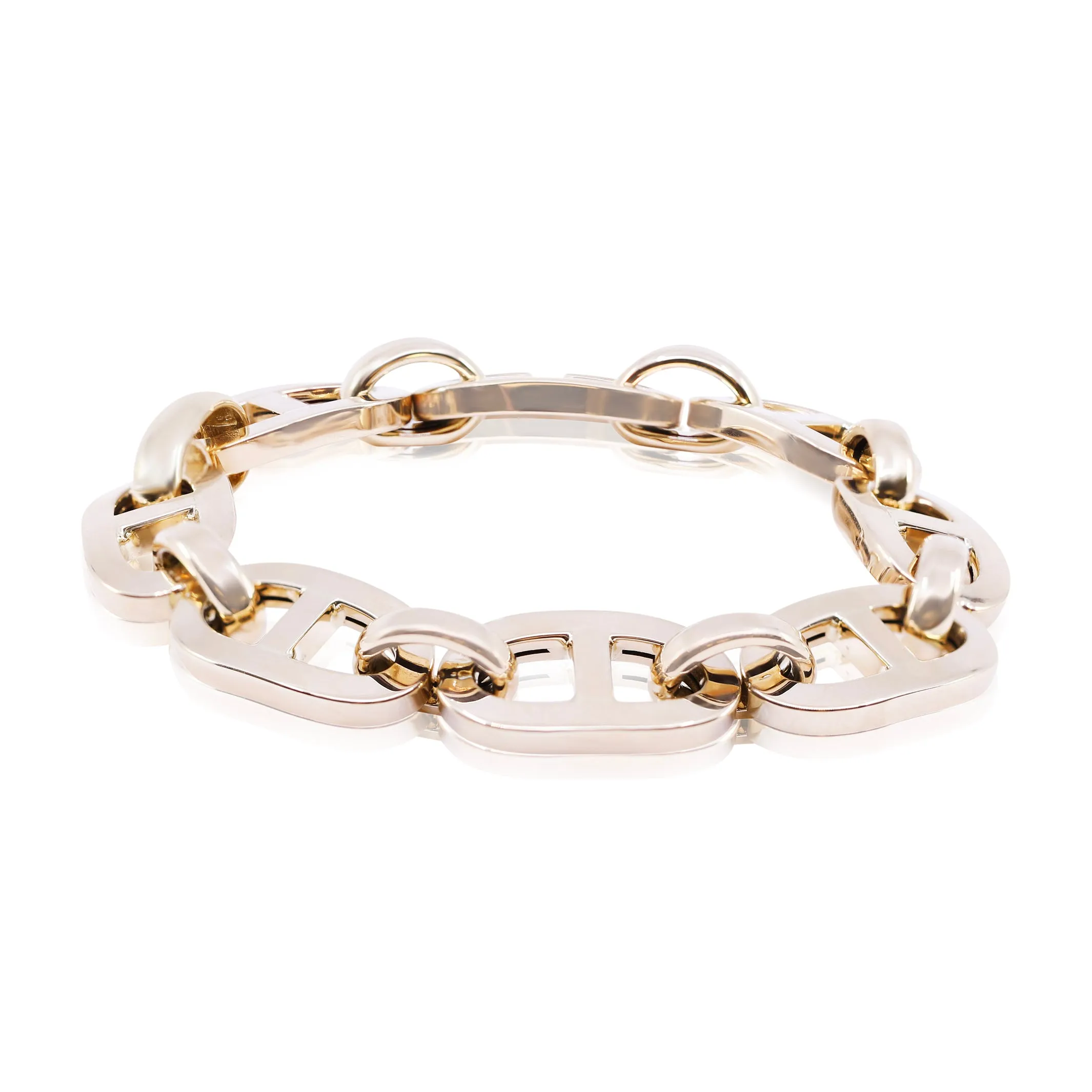 14K YELLOW GOLD 8-INCH 12.5MM FLAT MARINER BRACELET