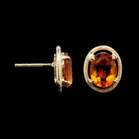 14K Yellow Gold Estate Citrine Studs