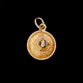 14K Yellow Gold Estate Sombrero Hat Charm