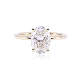 18K YELLOW GOLD 2.50CT OVAL DIAMOND SOLITAIRE ENGAGEMENT RING