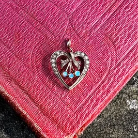 Antique Opal & Pearl Heart Pendant