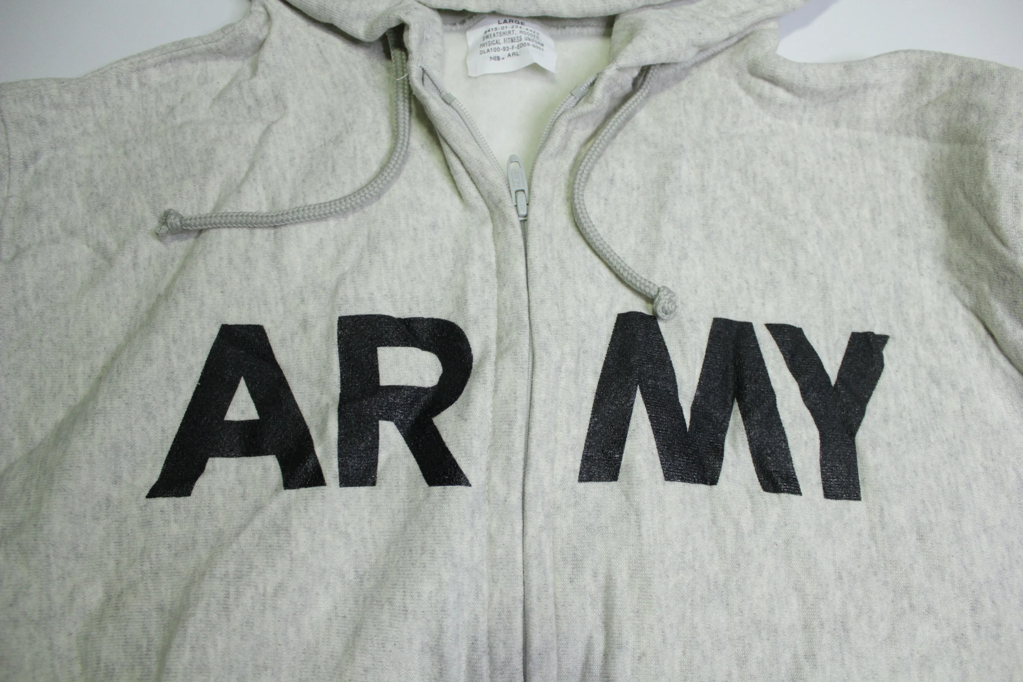 Army Big Spellout Vintage 1993 Reverse Weave 90's Military Issue Hoodie Sweatshirt