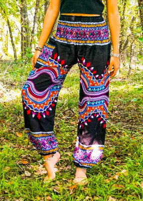 Black Pink Festive Mandala Harem Pants