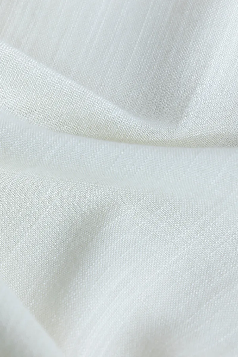 Blissfull Linen Blend White Shirt