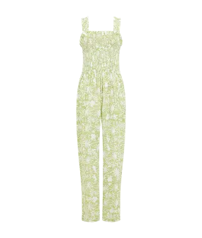 Cadiz Floral Smocked Jumpsuit - Green