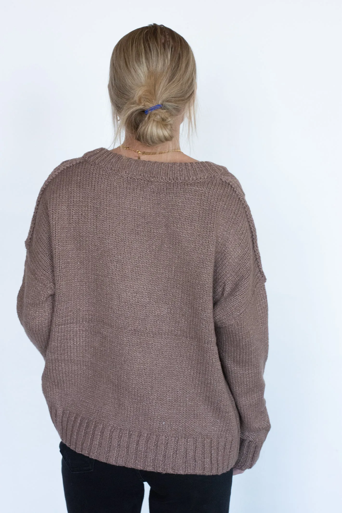 Chestnut Praline Cable Knit Sweater