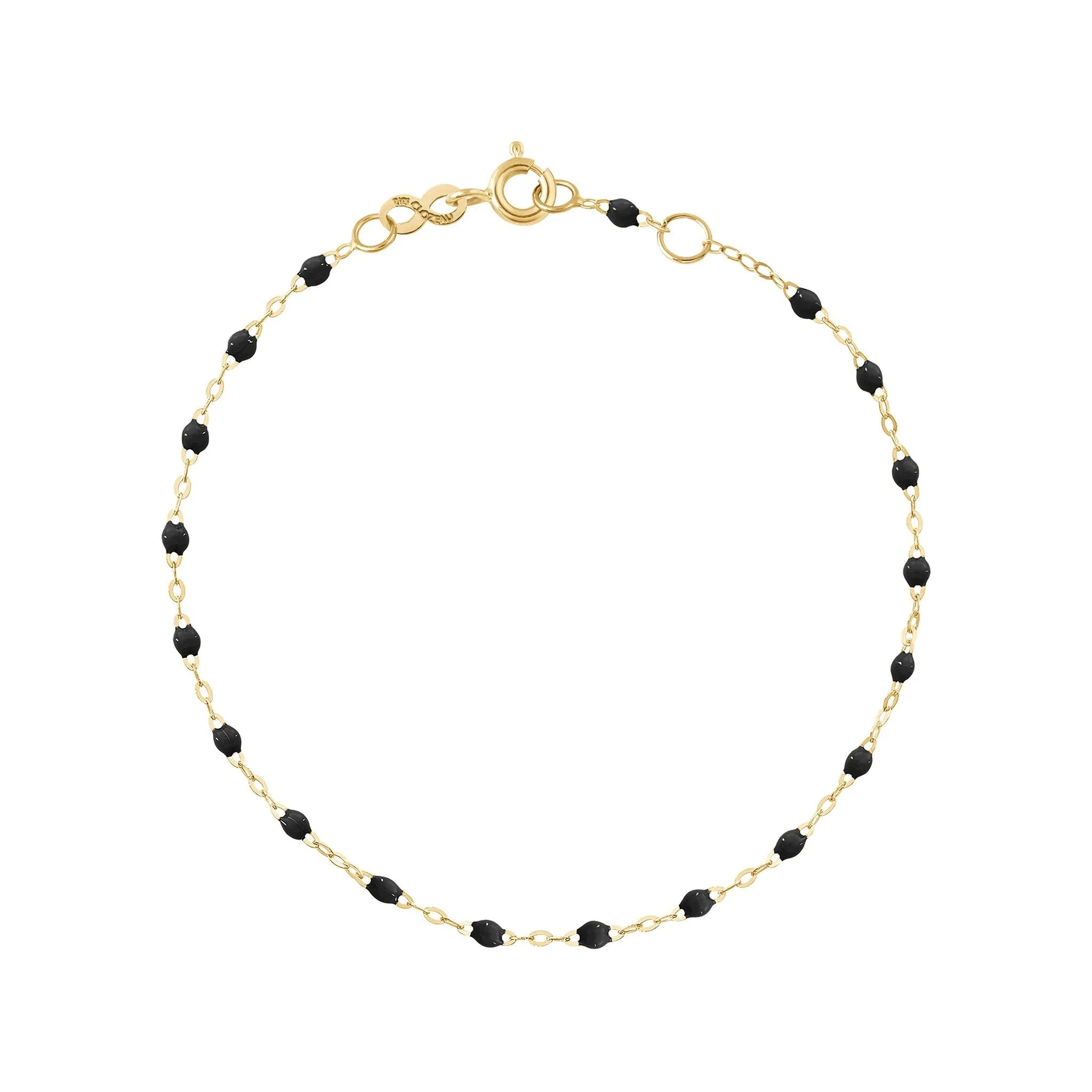 Classic Gigi Black bracelet, Yellow Gold, 5.9"