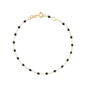 Classic Gigi Black bracelet, Yellow Gold, 5.9"