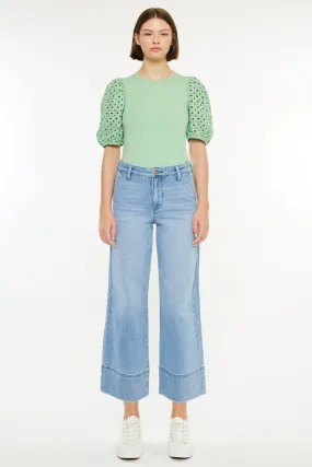 Darla High Rise Cropped  Wide Leg Jeans