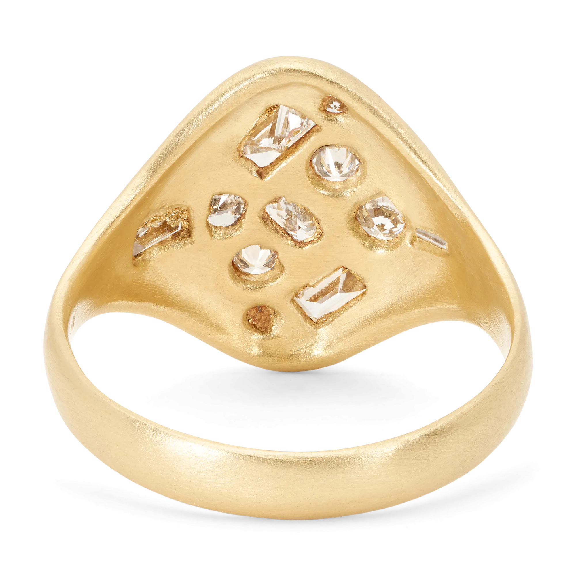 Diamond Mixed Cut Signet Ring - Size 6 - 11550