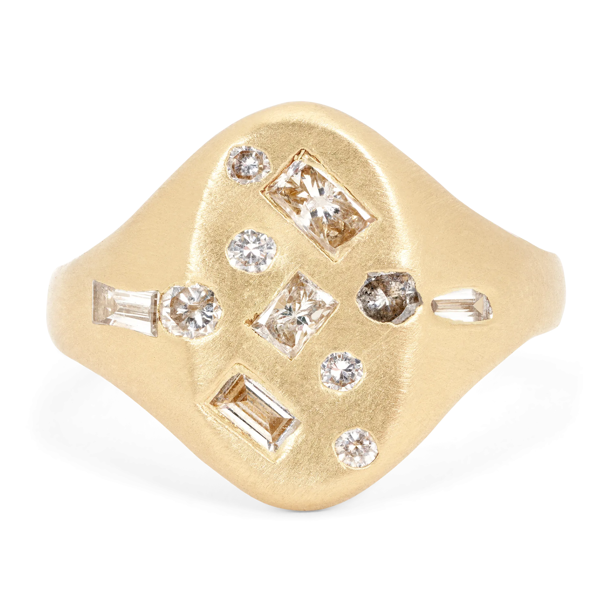 Diamond Mixed Cut Signet Ring - Size 6 - 11550