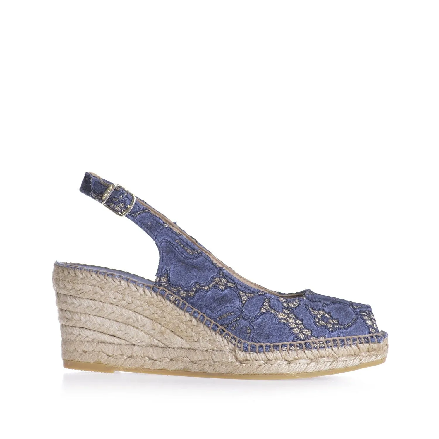 Emboidered Cotton Blend Wedge Espadrille for Women - Carol-JA