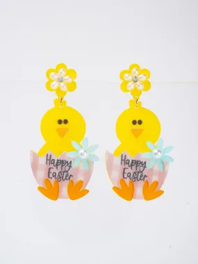 Faith Easter Floral Rabbit Beaded Sequin Earrings