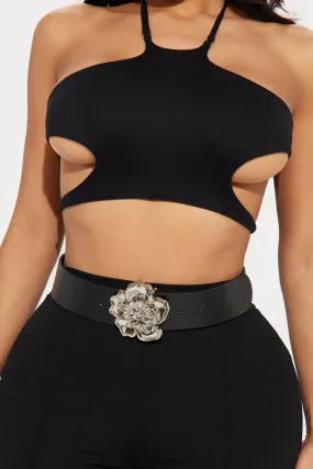 Gardenia Belt - Black/Silver