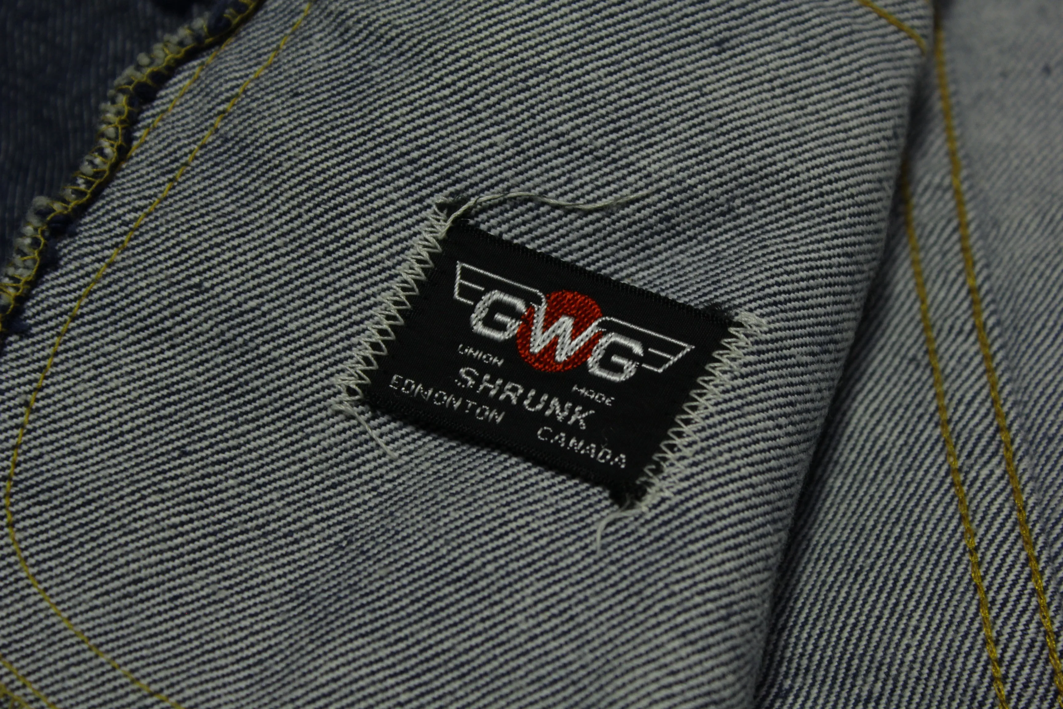 GWG Canada Dark Wash 70's Four Pocket Snap Canadian Denim Jean Jacket