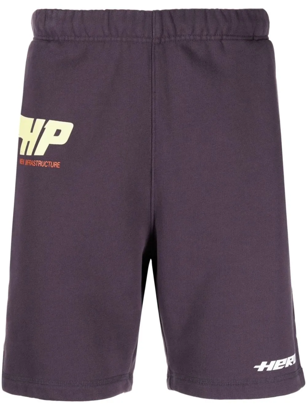 HP FLY LOGO-PRINT COTTON SHORTS