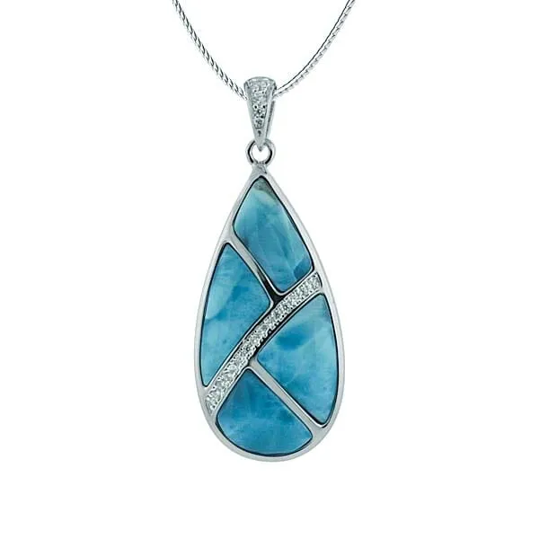 Larimar Riverflow Teardrop Pendant