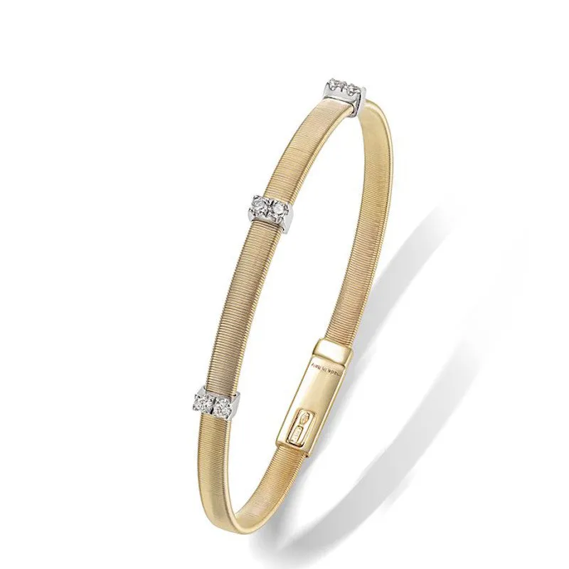 Marco Bicego Masai 3 Diamond Stations 18k Gold Bracelet