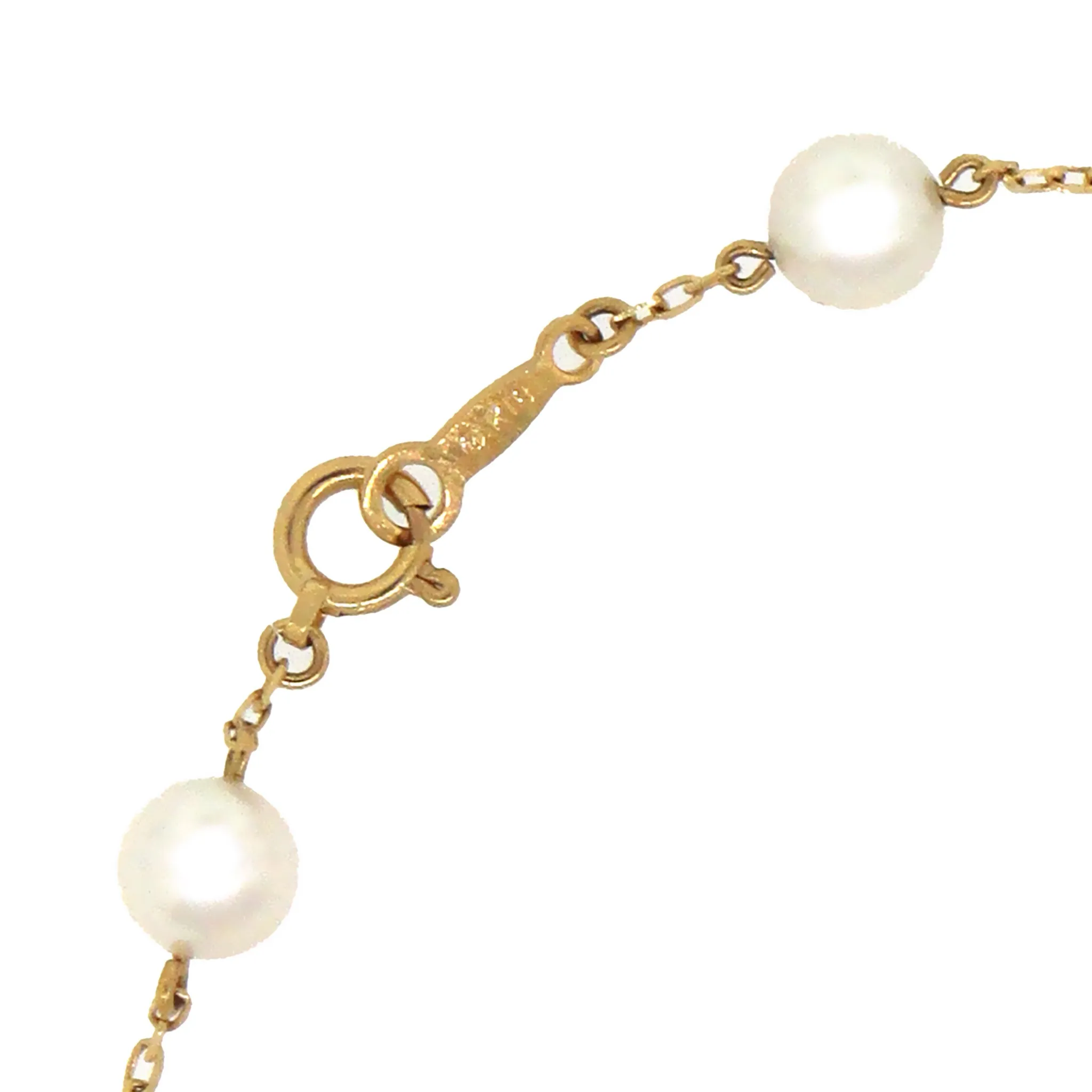 Mikimoto 18K Yellow Gold Cultured Akoya Pearl Station Bracelet