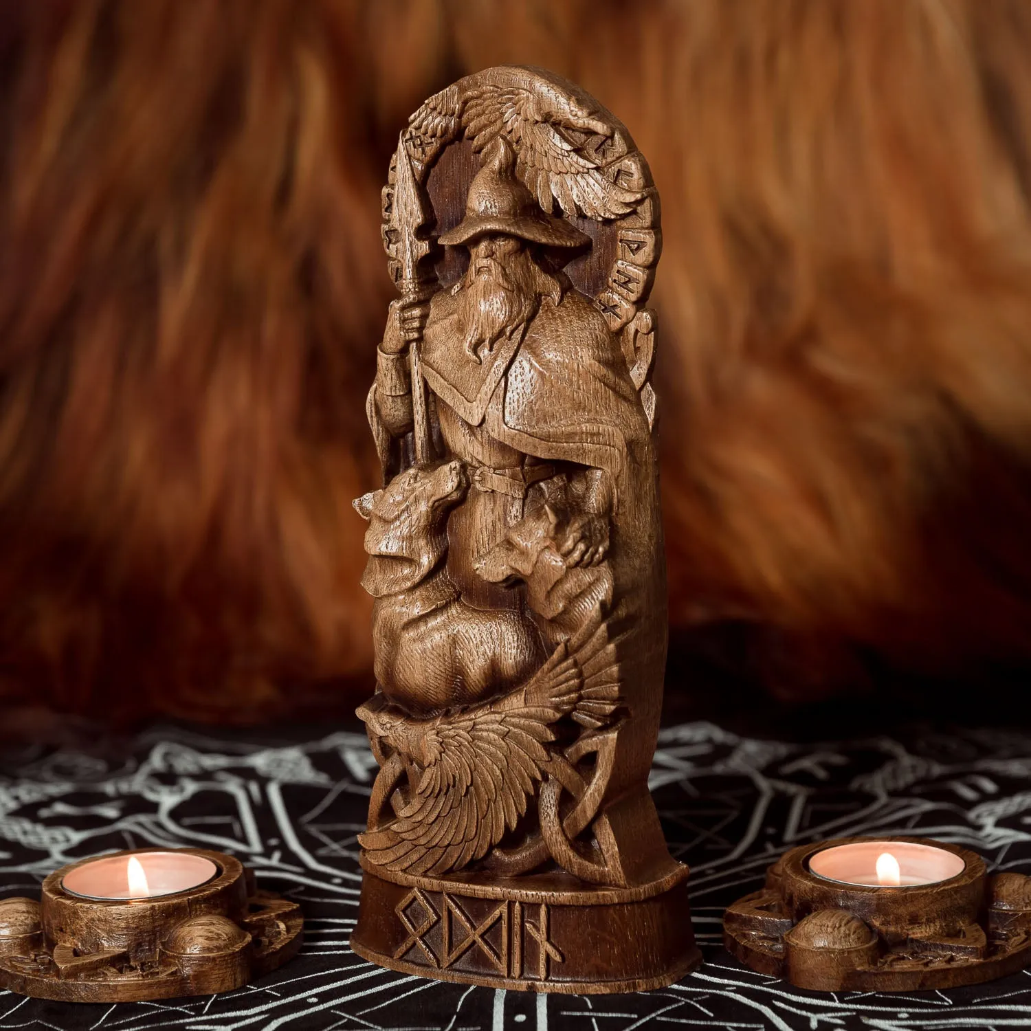 Odin God Wood Carving / Statue