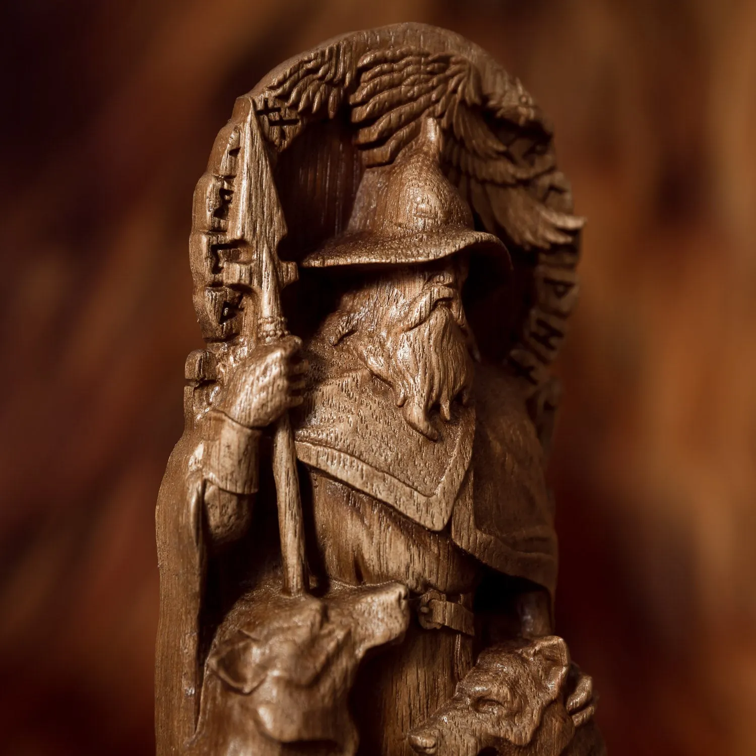 Odin God Wood Carving / Statue