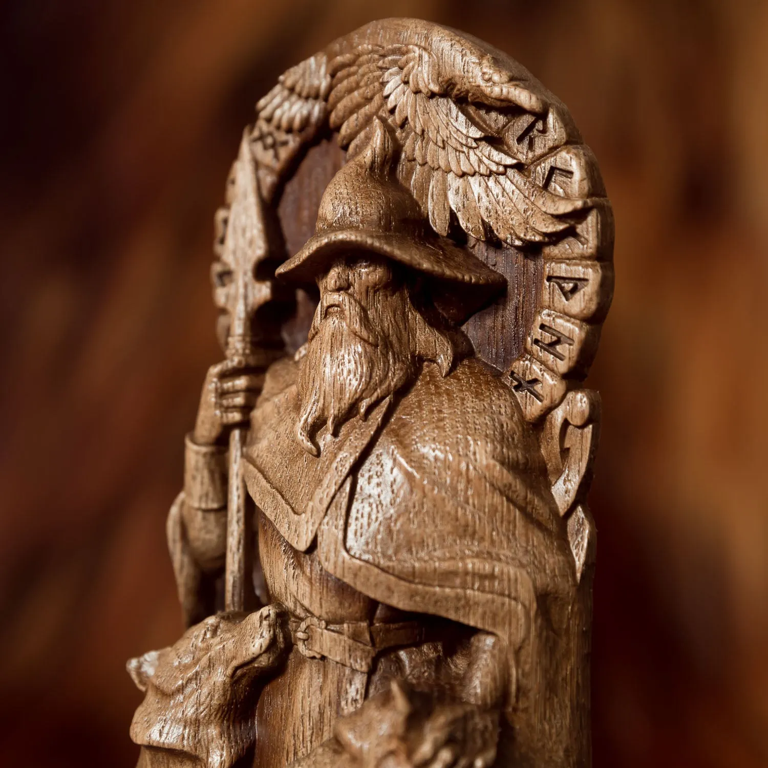 Odin God Wood Carving / Statue