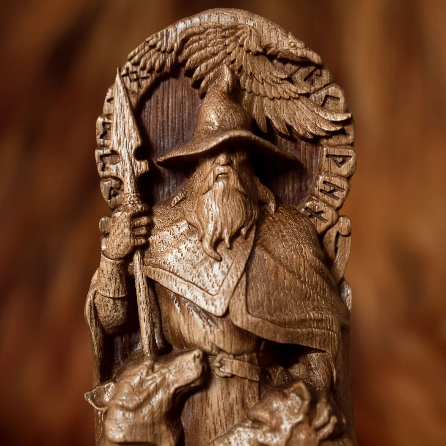 Odin God Wood Carving / Statue