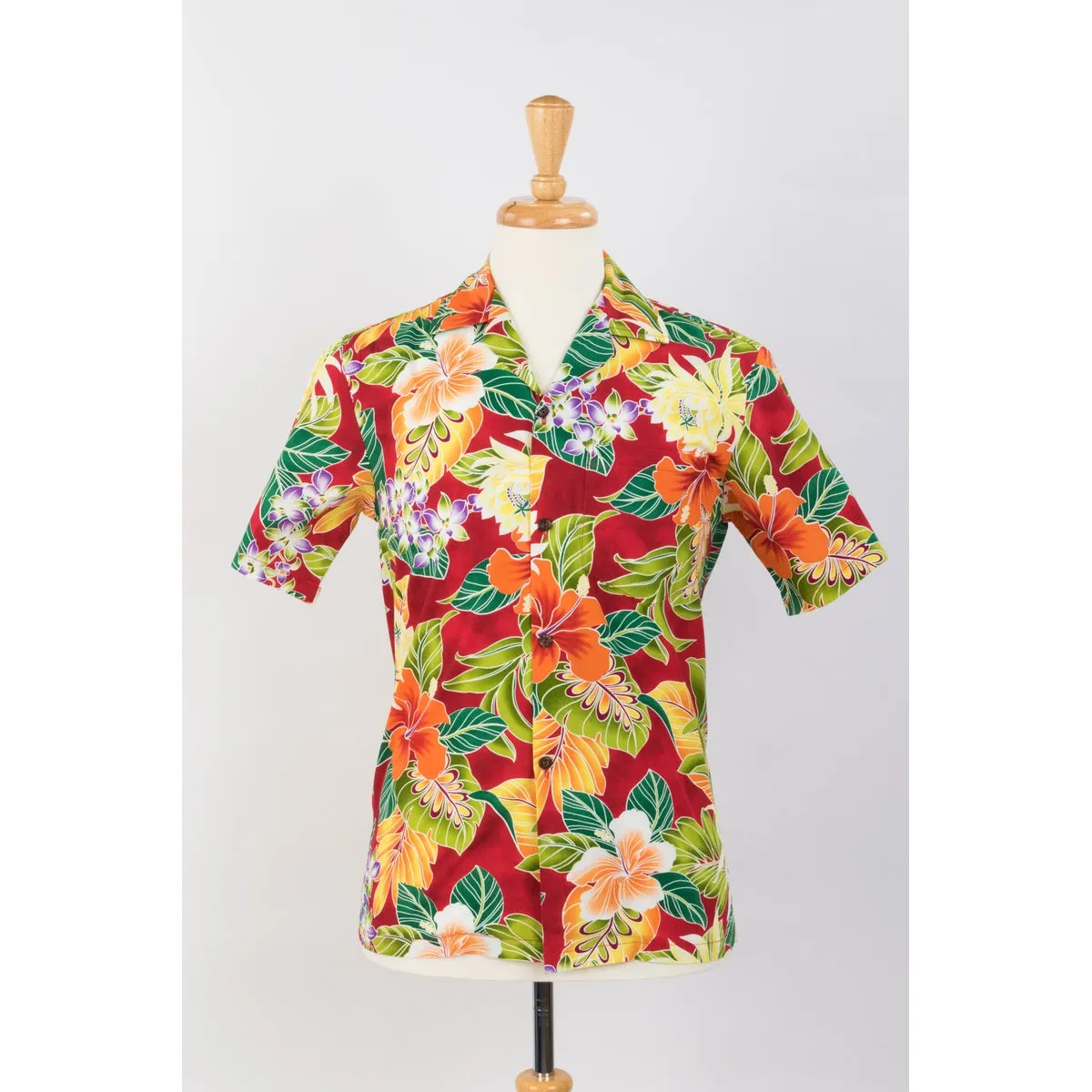 Paradise Tropical Print Aloha Shirts | Red