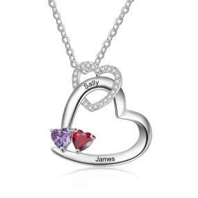 Personalized Birthstone Heart Pendant