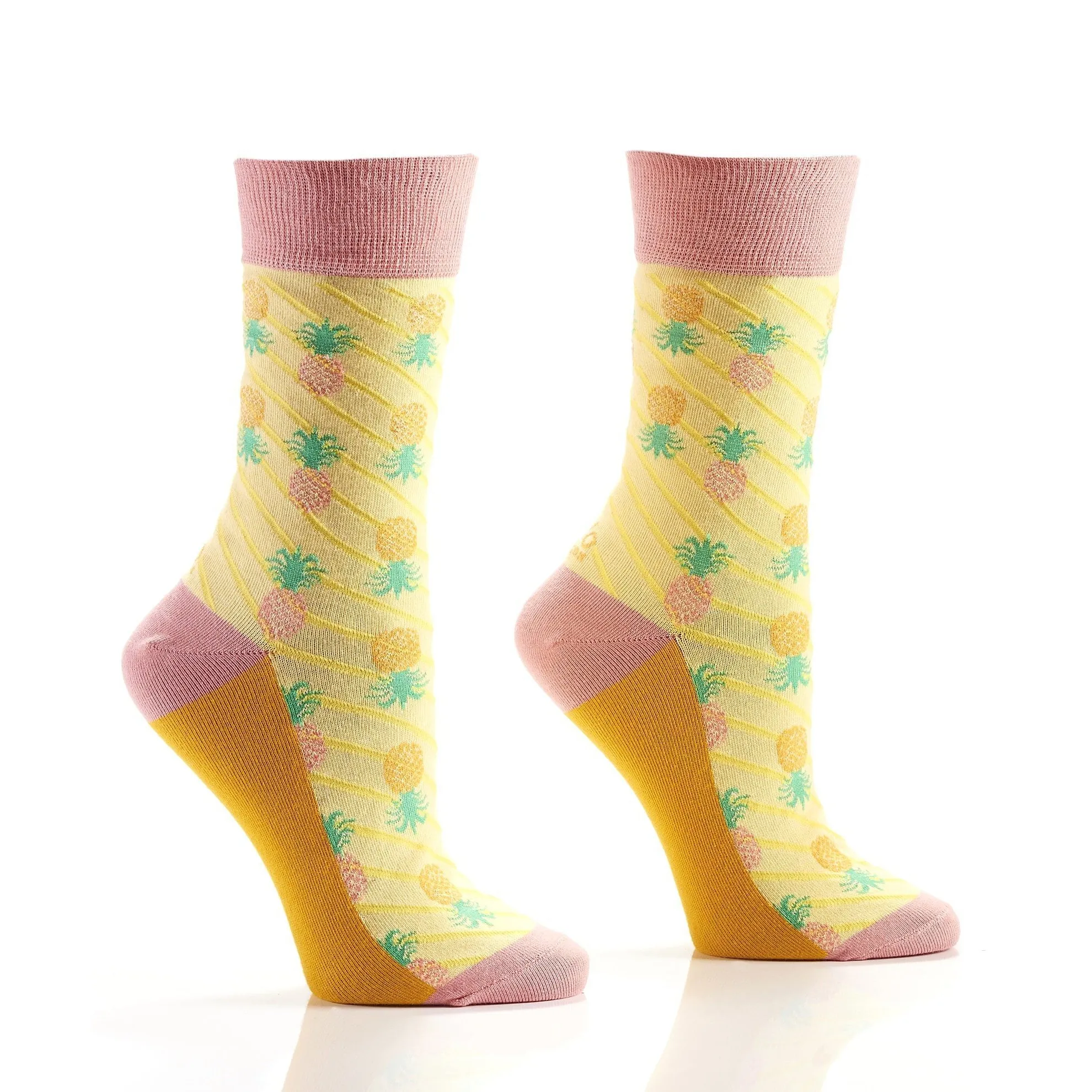 Pineapple Crew Socks - Yellow/Green