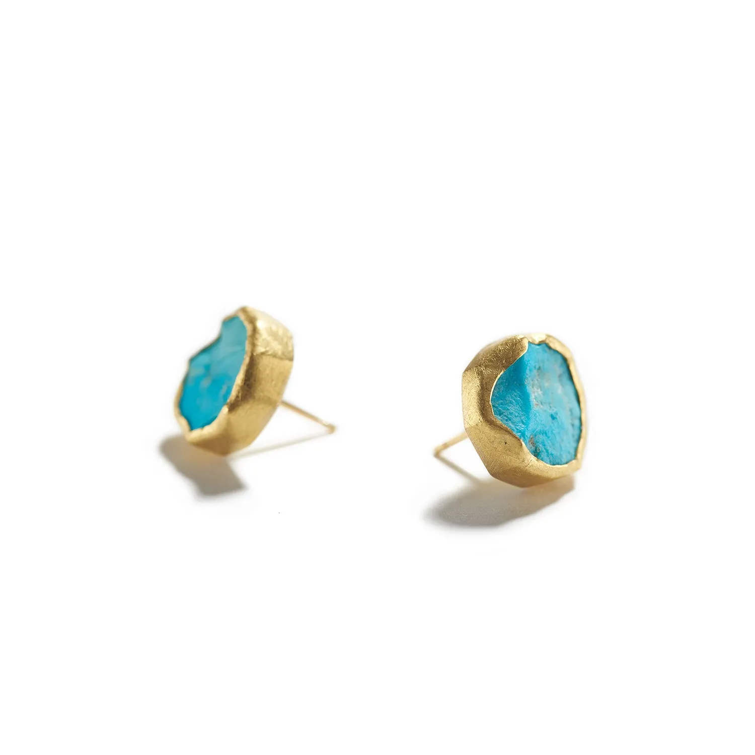 Rough Turquoise Stud Earrings