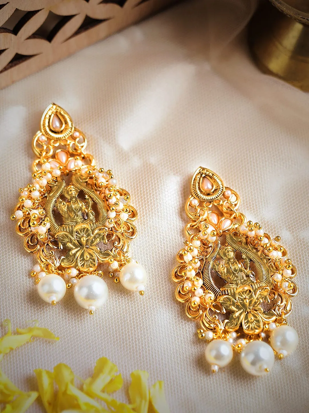 Rubans Gold-Toned Classic Drop Earrings