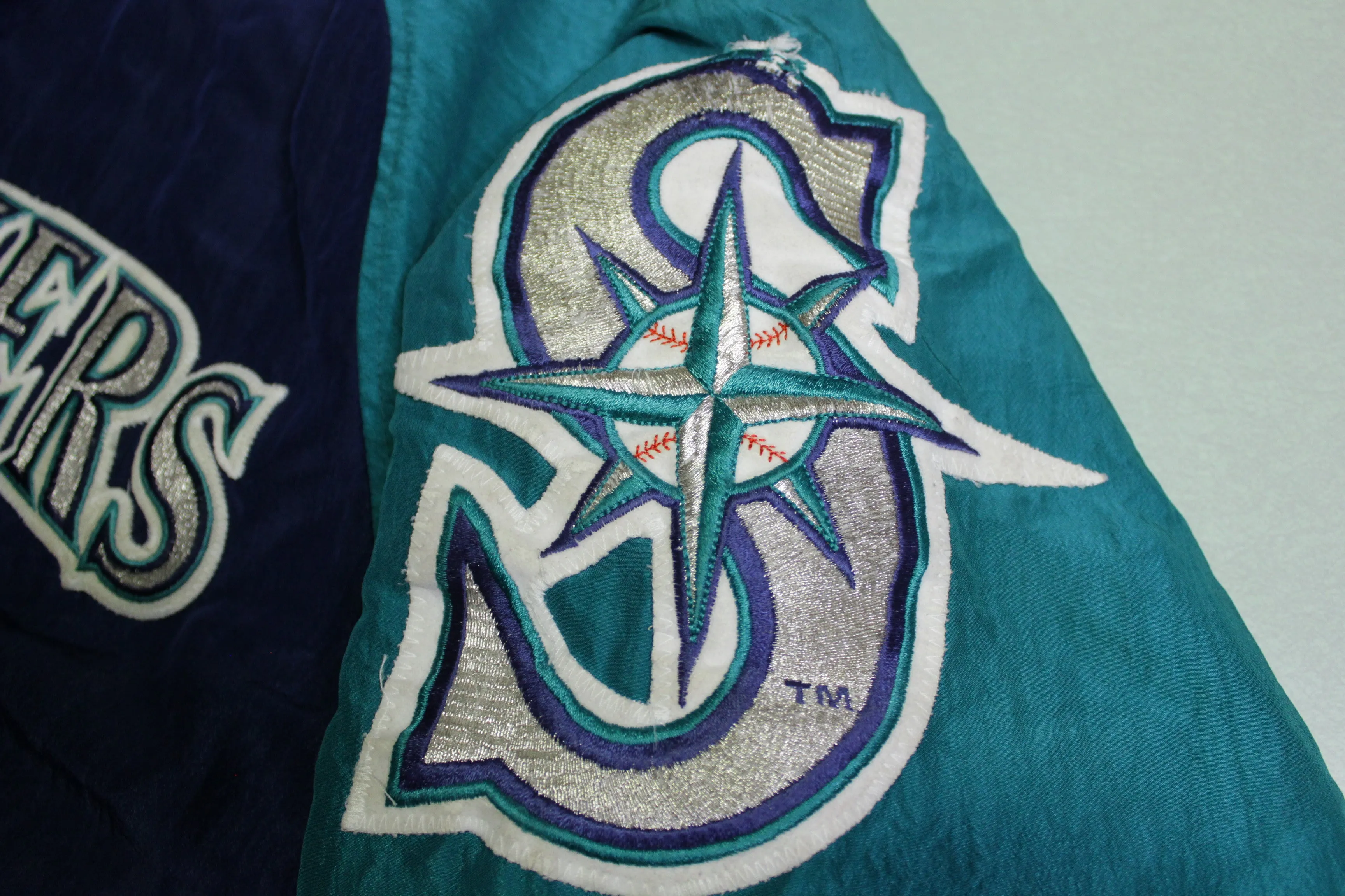 Seattle Mariners Vintage Diamond Collection Made in USA 90's Big Patch Starter Jacket