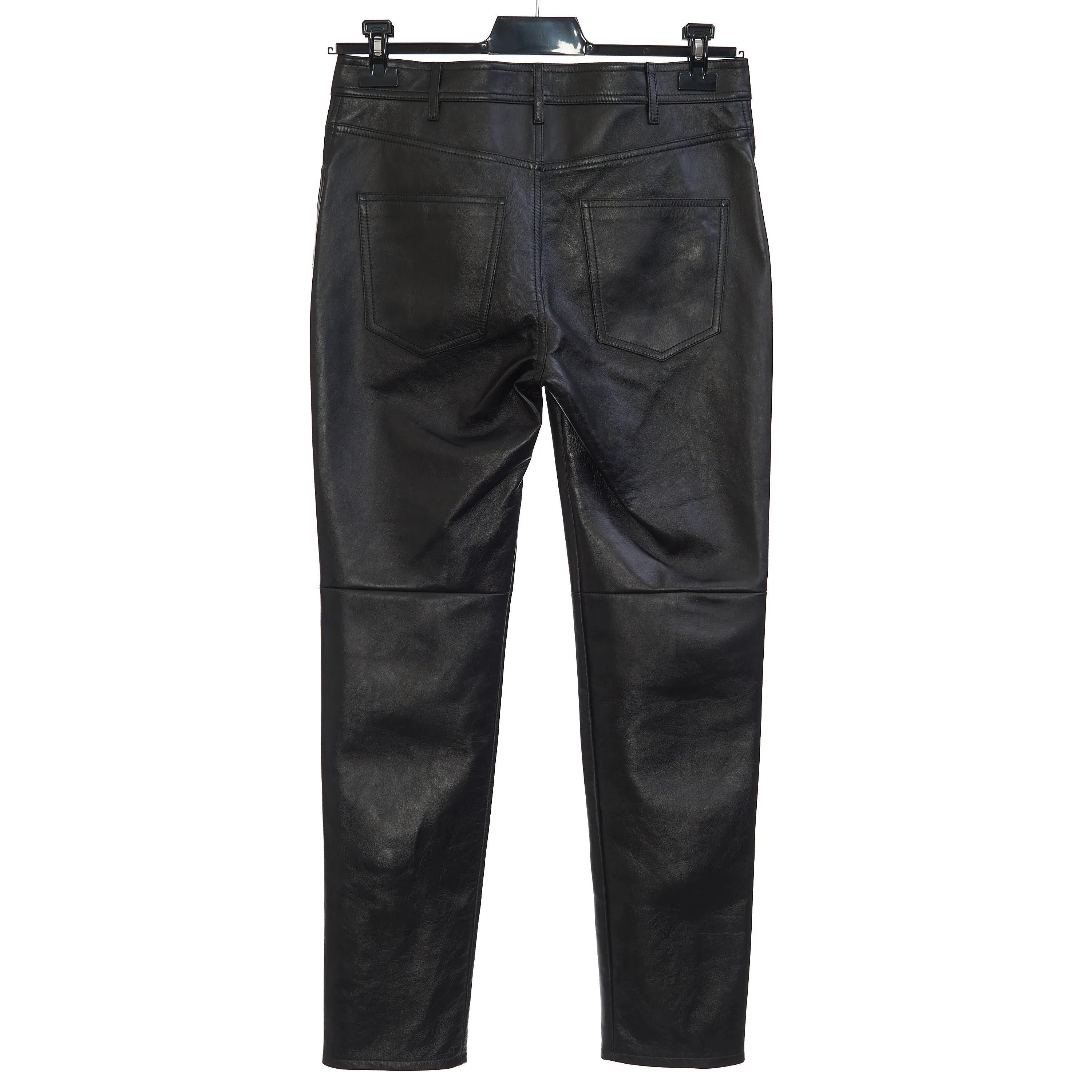 Slim Jeans In Soft Black Lambskin Leather