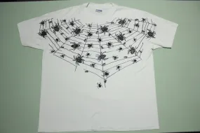 Spider Web Creepy Crawly AOP All Over Print Vintage 80's Hanes Made in USA T-Shirt