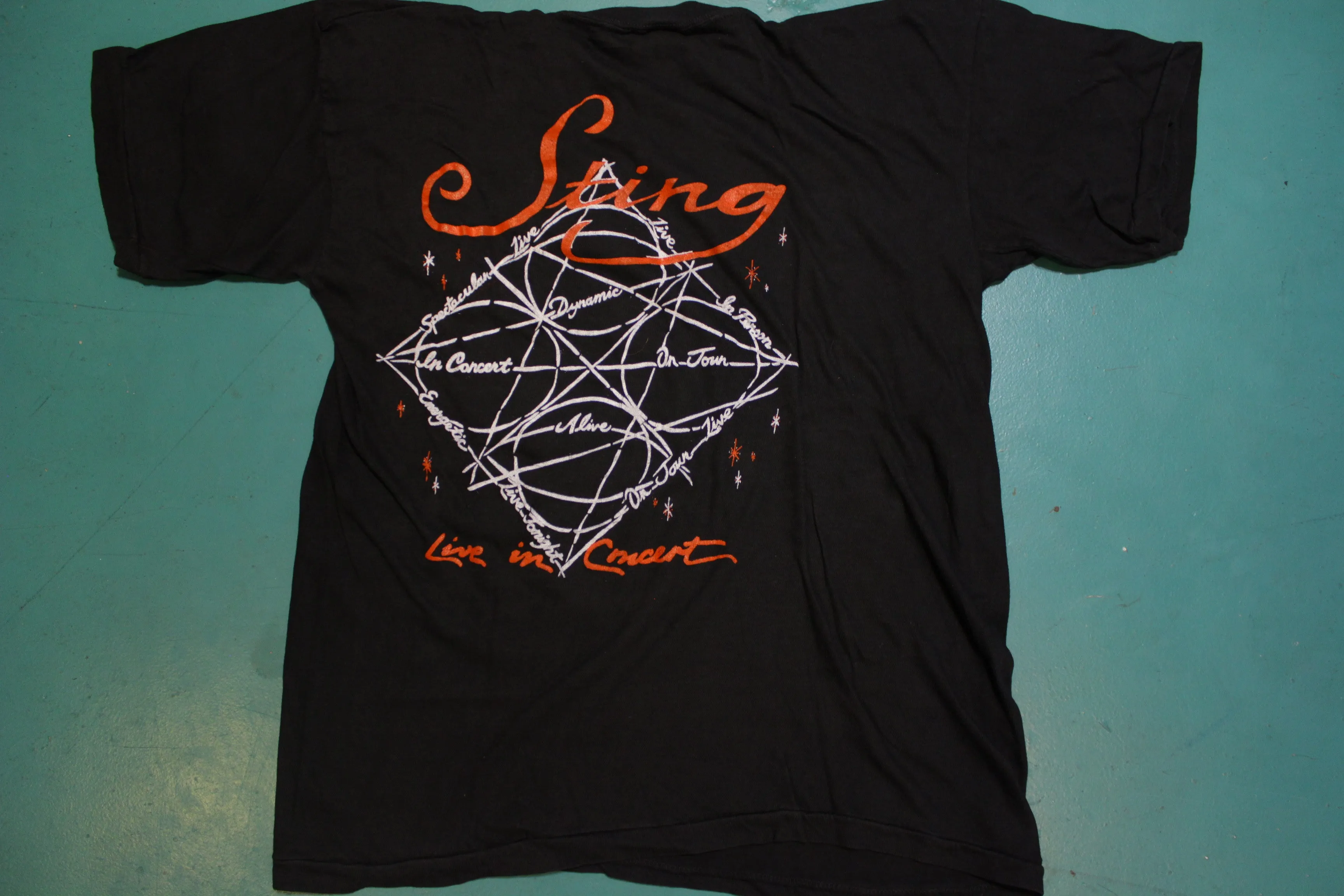 Sting Black Vintage Single Stitch 80's Crewneck Parking Lot T-shirt 1980's