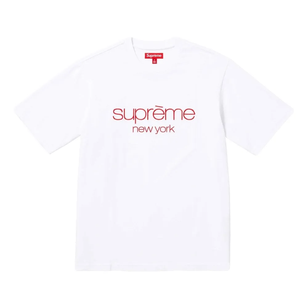 SUPREME CLASSIC LOGO SS TOP-WHITE