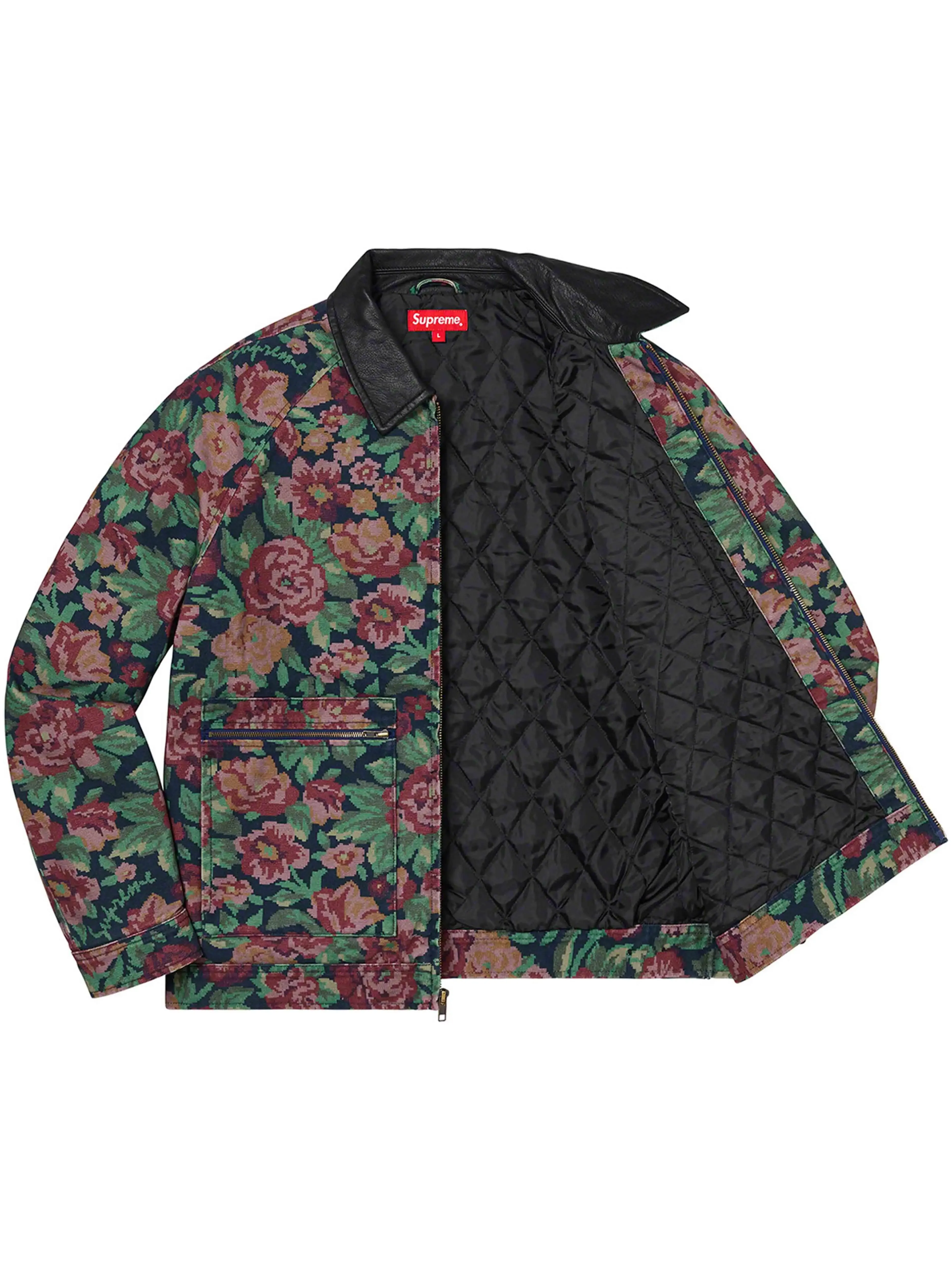 Supreme Leather Collar Work Jacket Digi Floral [FW20]