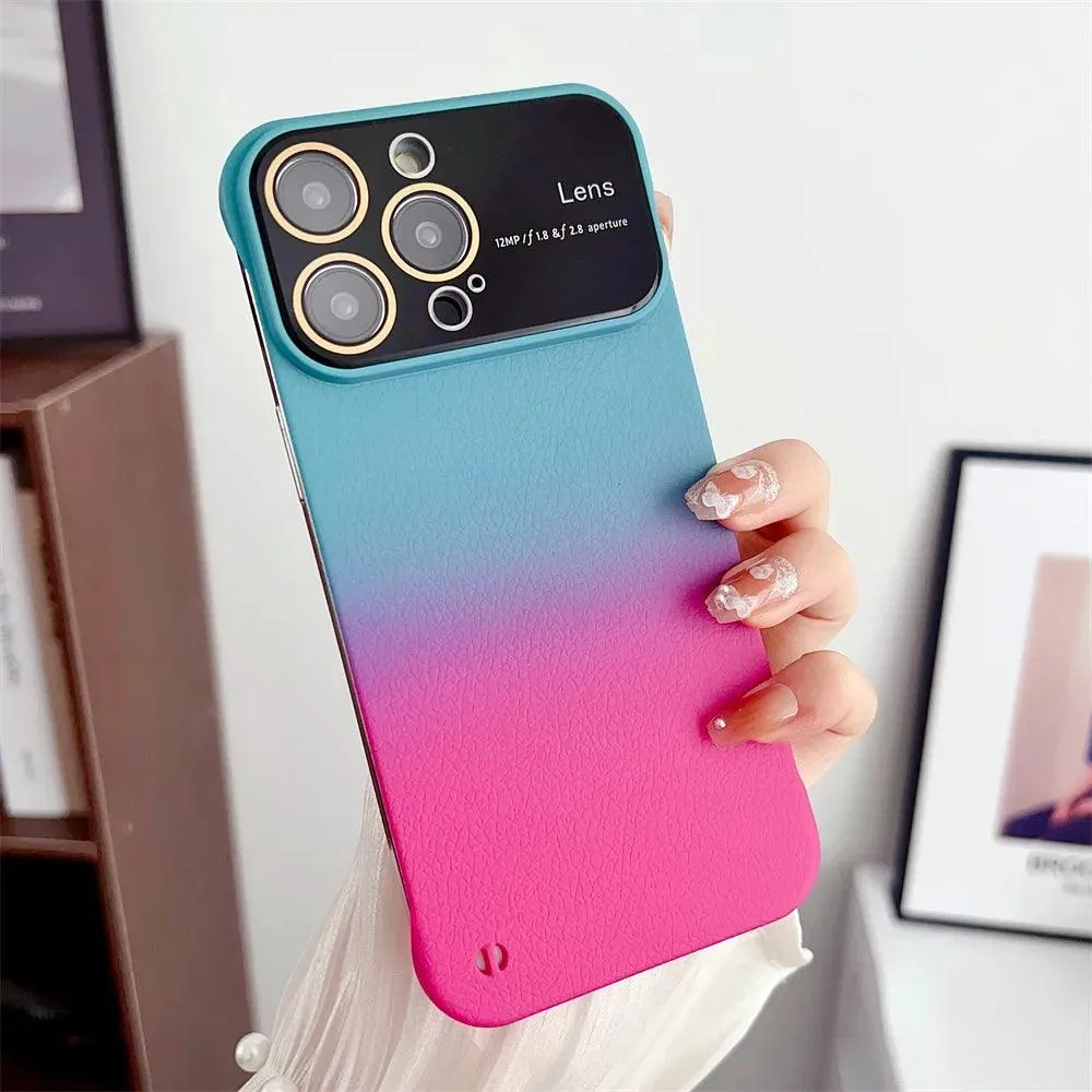 Ultra-Thin Gradient Frameless Cute Phone Case for iPhone 15, 12, 13, 14, 13 Pro, and 14 Pro Max