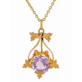 Victorian Amethyst Lavalier Pendant Necklace