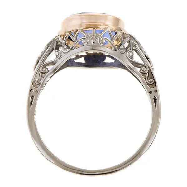 Vintage Oval Sapphire Filigree Ring