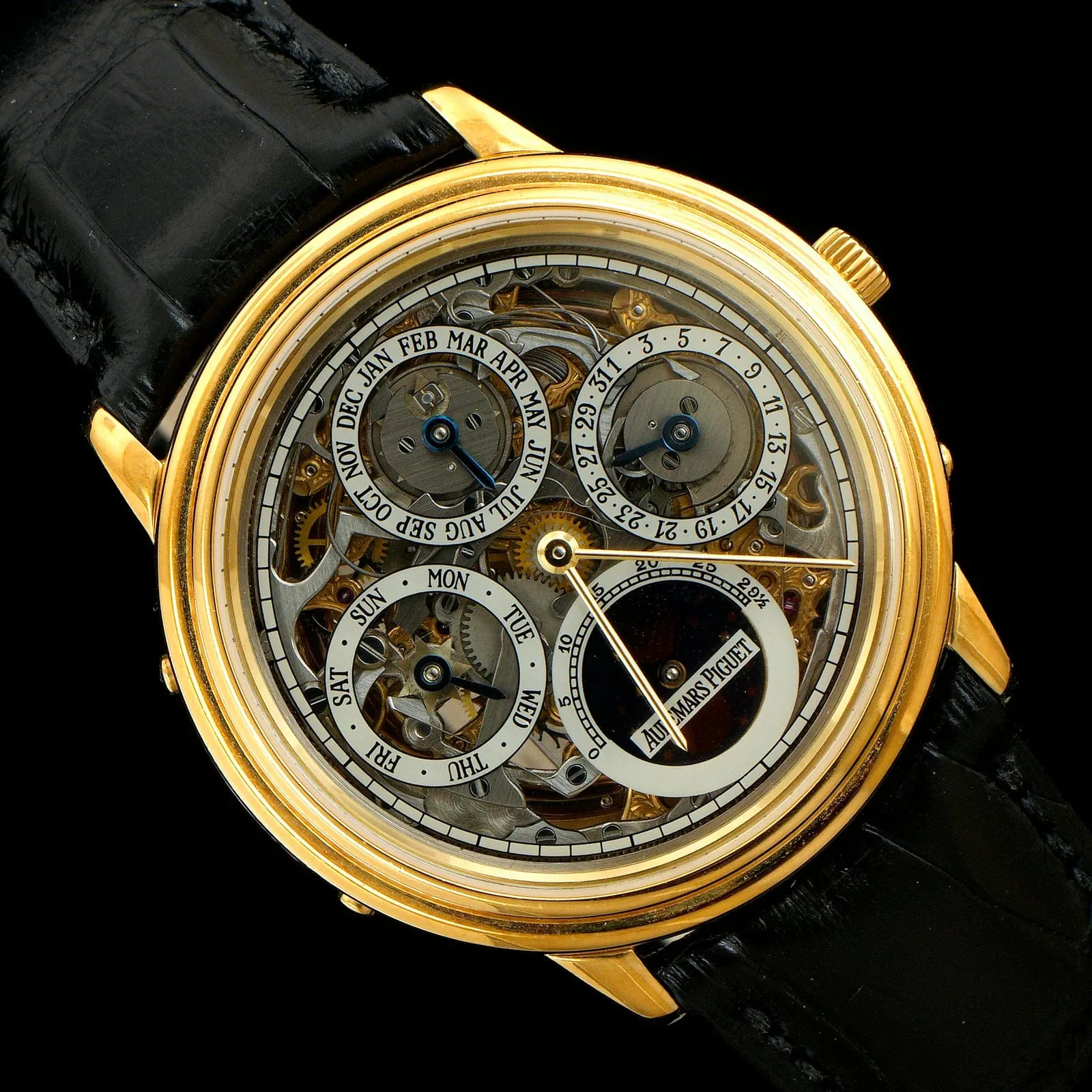 Yellow Gold Estate Audemars Piguet Quantieme Perpetual Skeleton Watch