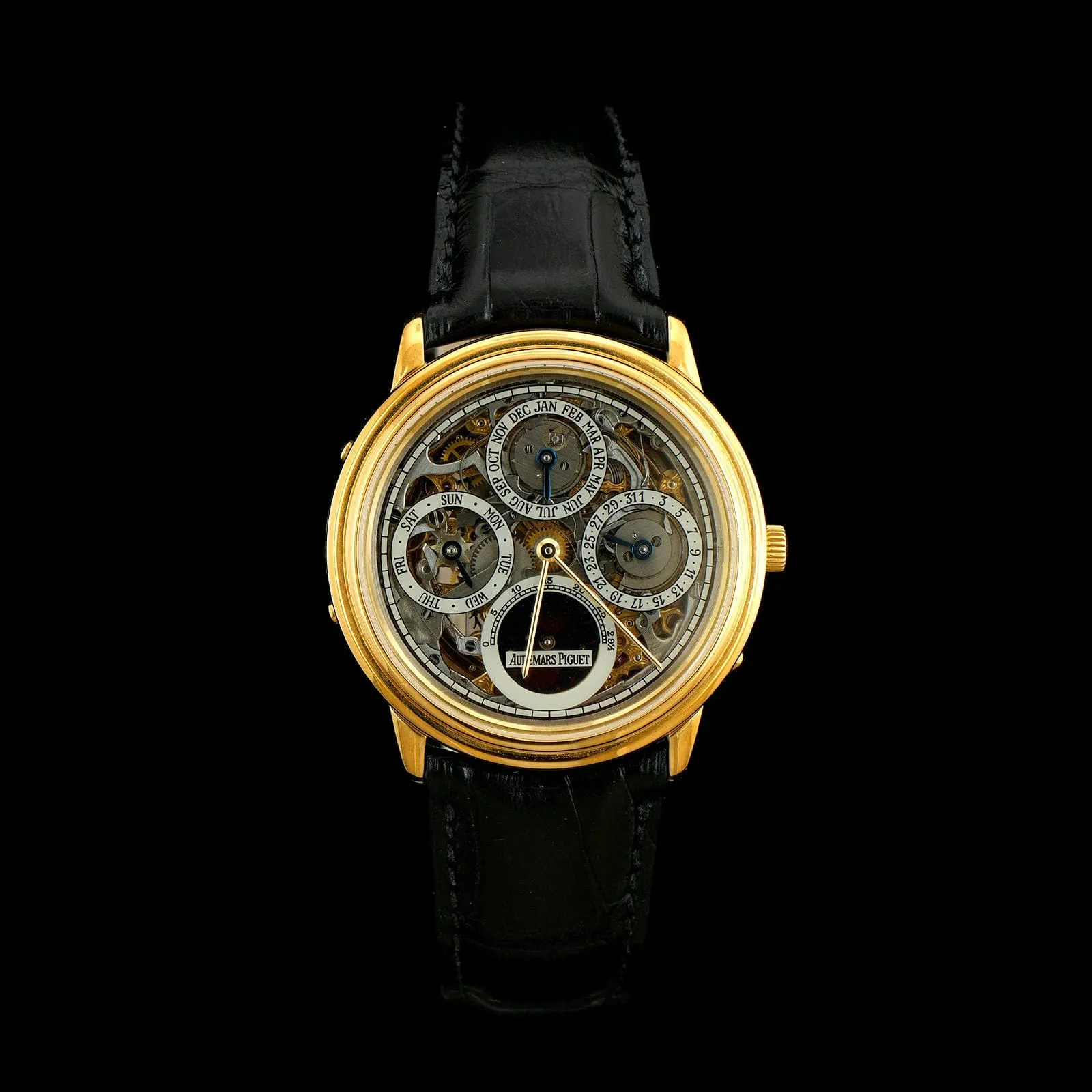 Yellow Gold Estate Audemars Piguet Quantieme Perpetual Skeleton Watch