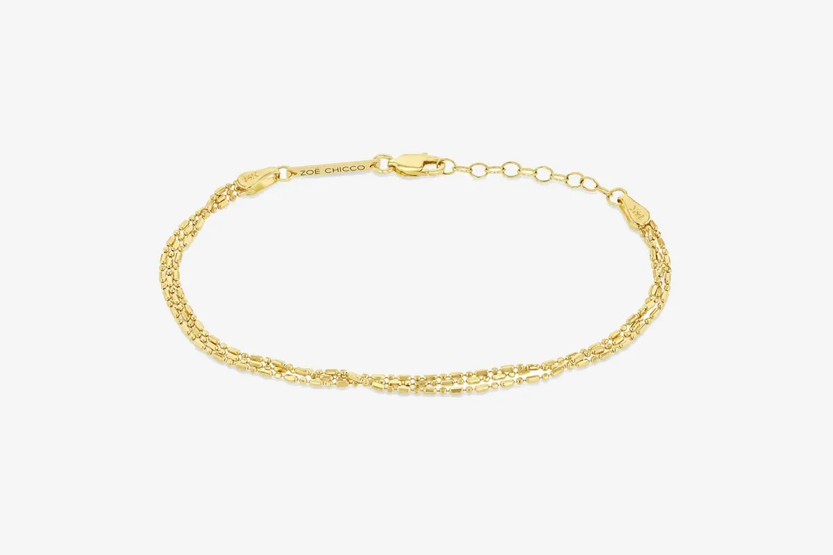 Zoe Chicco 14k 3 Strand Tube & Bead Bracelet